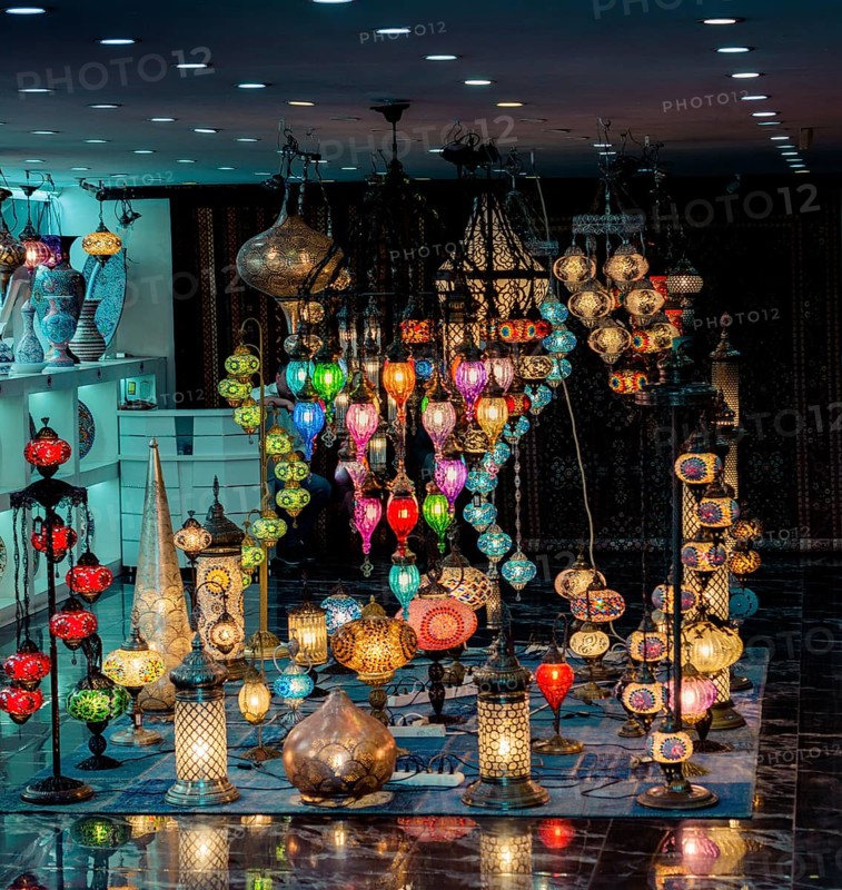 Mosaic Ottoman lamps from Grand Bazaar in Istanbul