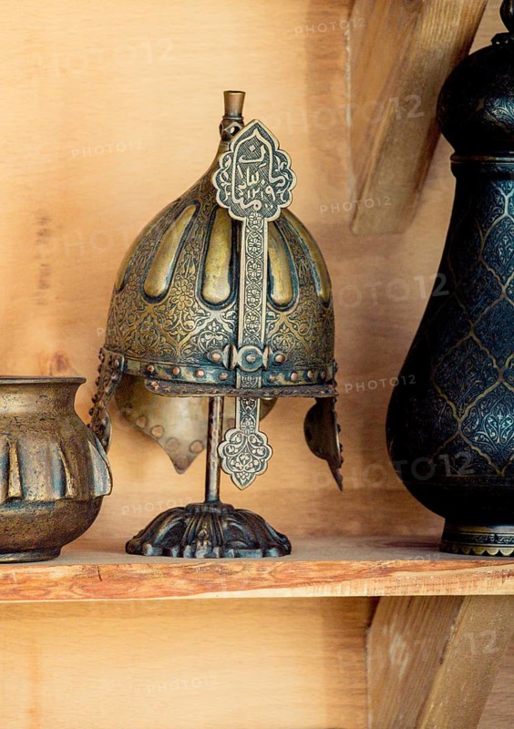 Decorative metal Helmets Of Warriors Of Turkish Ottoman empire
