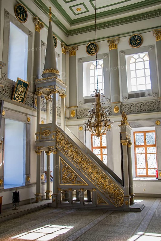 Marble minbar sermon pulpit of Ottoman times in mosque
