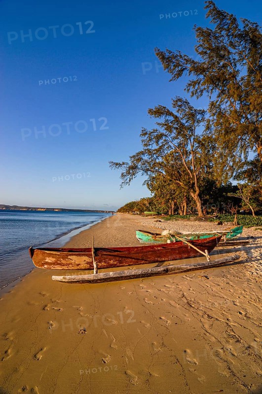 Outrigger boat on a beach near Diego Suarez