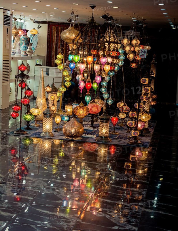 Mosaic Ottoman lamps from Grand Bazaar in Istanbul