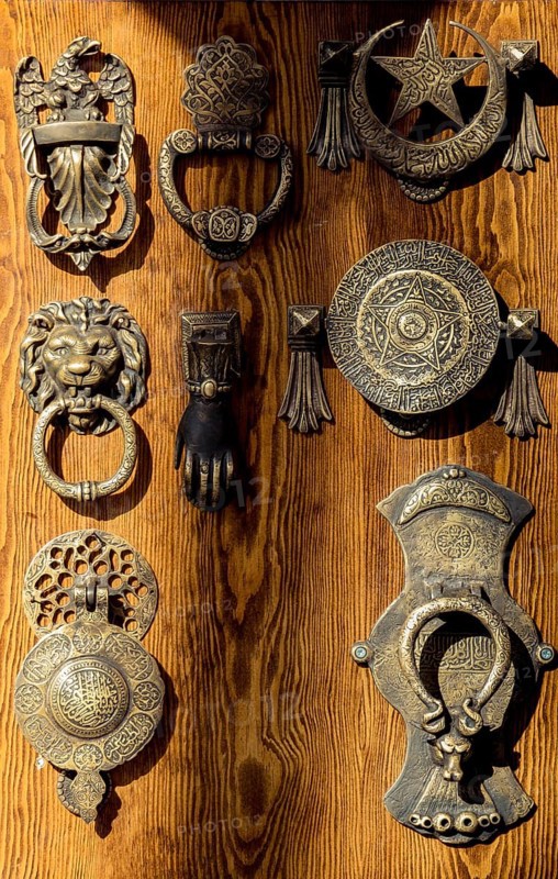Old Handmade ottoman door handle made of metal