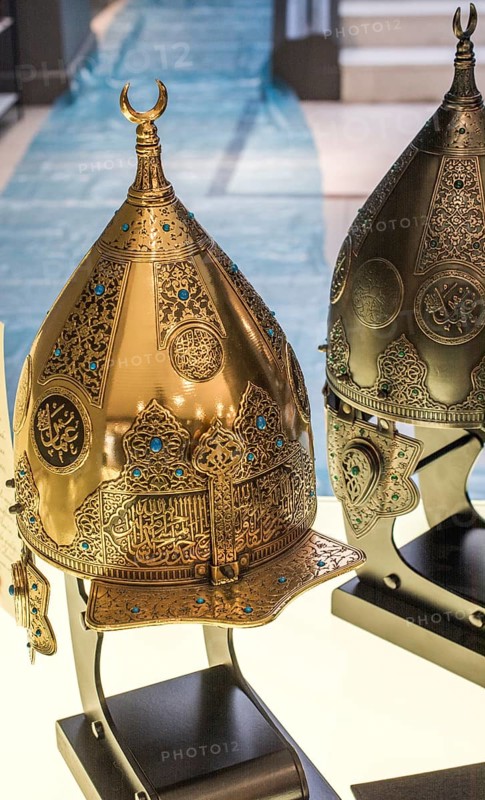 Decorative metal Helmets Of Warriors Of Turkish Ottoman empire