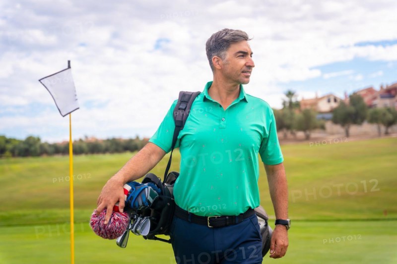 A professional golf player on a golf course