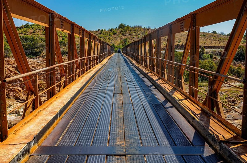 Huge old bridge crossing the Betsiboka river