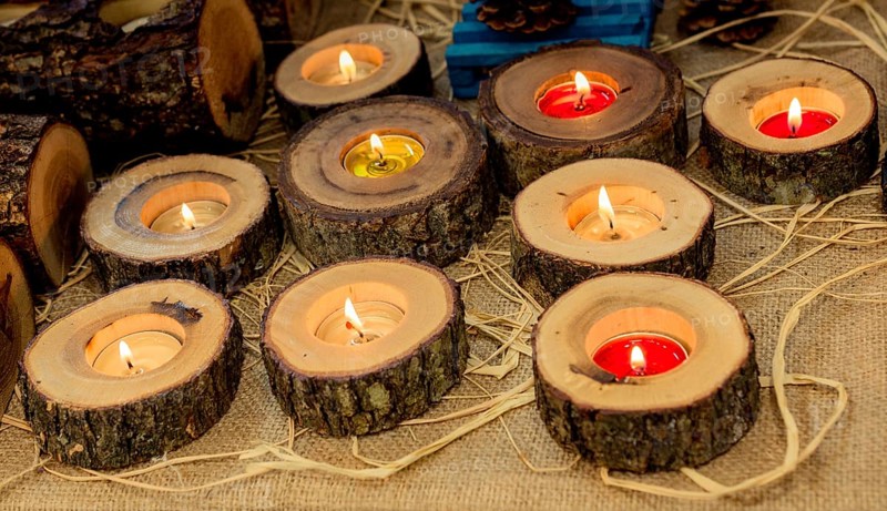 Burning candle making light in view