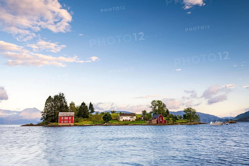 Omaholmen Island in Hardangerfjord