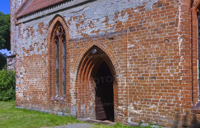 Mecklenburg-Western Pomerania Mecklenburg Lake District Sietow Village Church Side Entrance