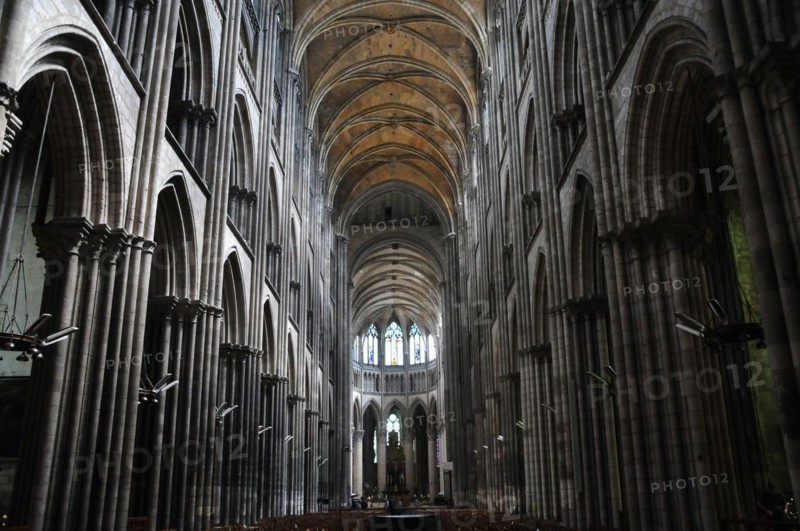 Nave of the Gothic Cathedral of Rouen
