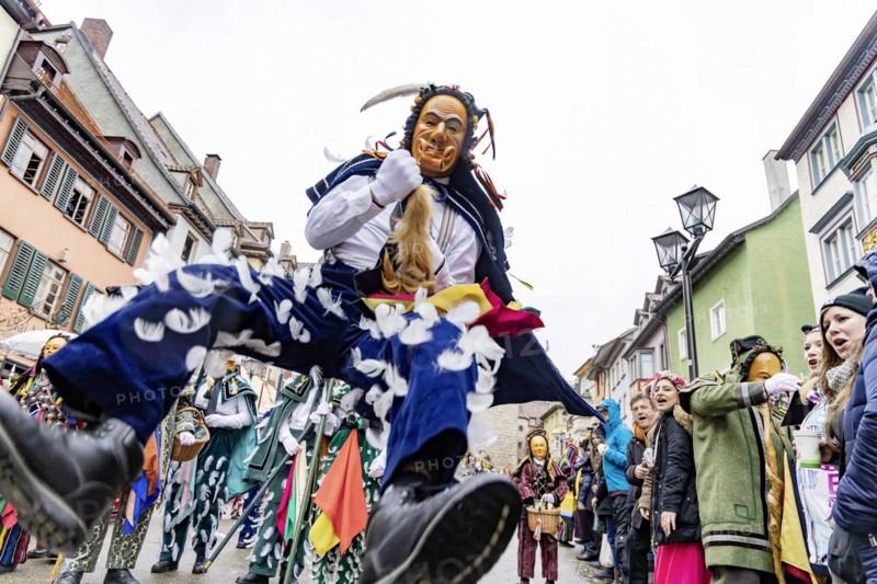 Historic fool jump in Rottweil