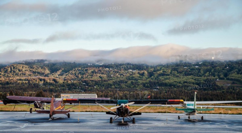 Small aircraft at the airfield in Homer