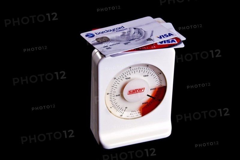 Credit cards on scales