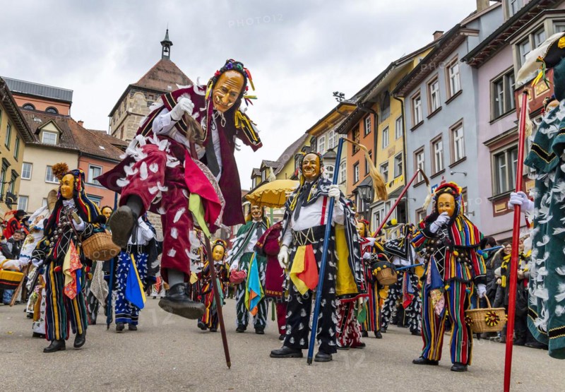 Historic fool jump in Rottweil