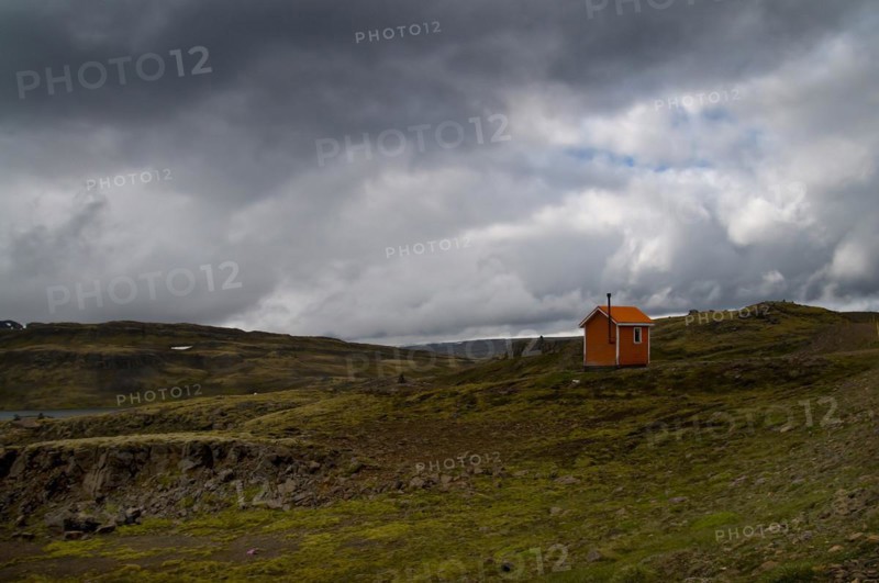 Rescue hut in the mountains of Iceland