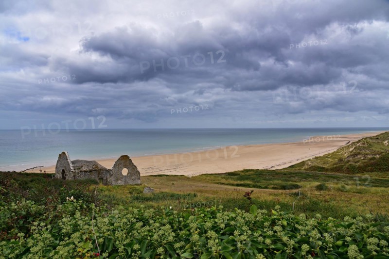 Ruin of a church above the beach in Carteret