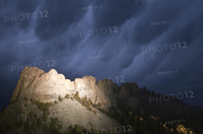 Storm clouds over Mount Rushmore National Memorial