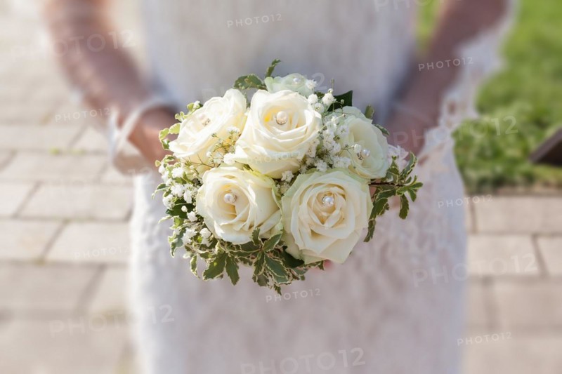 Bridal Bouquet of White Roses