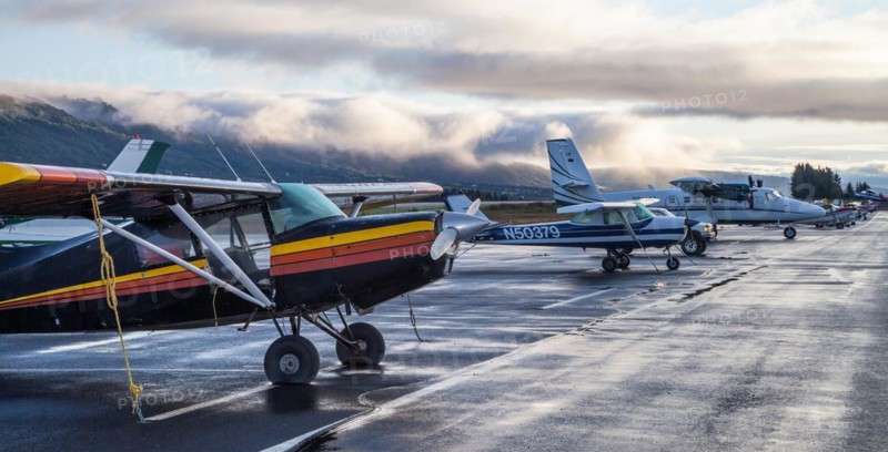 Small aircraft at the small airfield in Homer