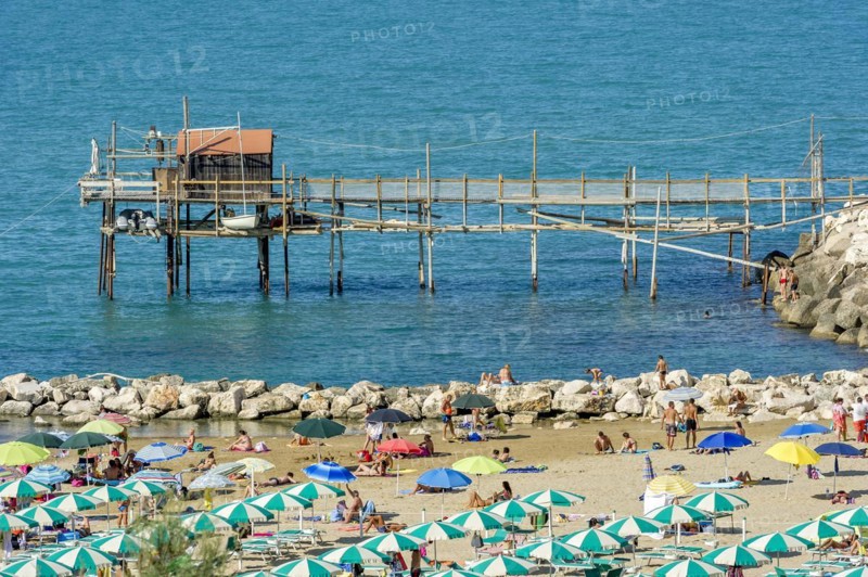Trabucco on the bathing beach