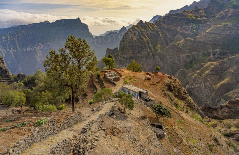 Mountain Landscape Santo Antao Island Cape Verde