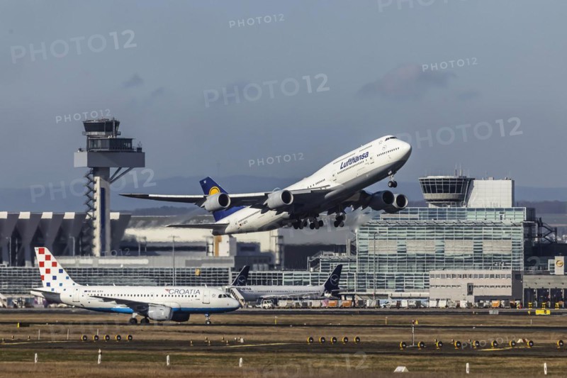 Fraport Airport with aircraft of type Boeing 747