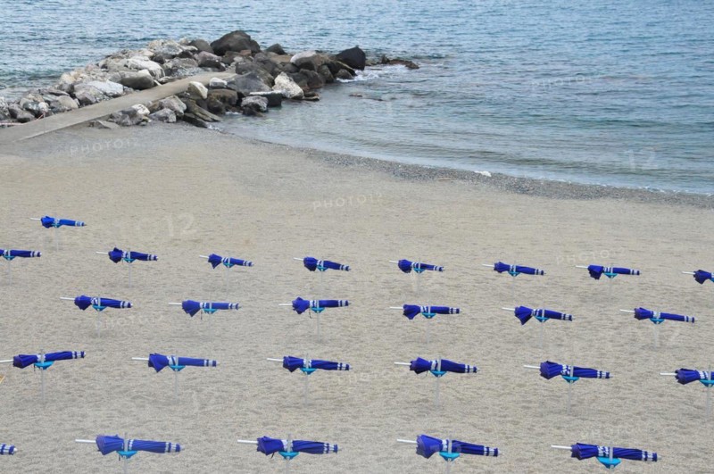 Empty beach in Monterosso al Mare