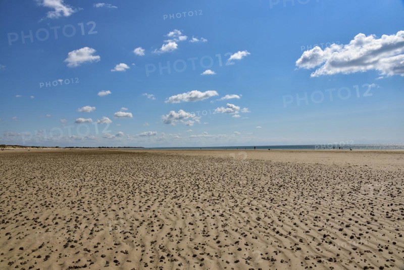 Beach at low tide in the department of Manche