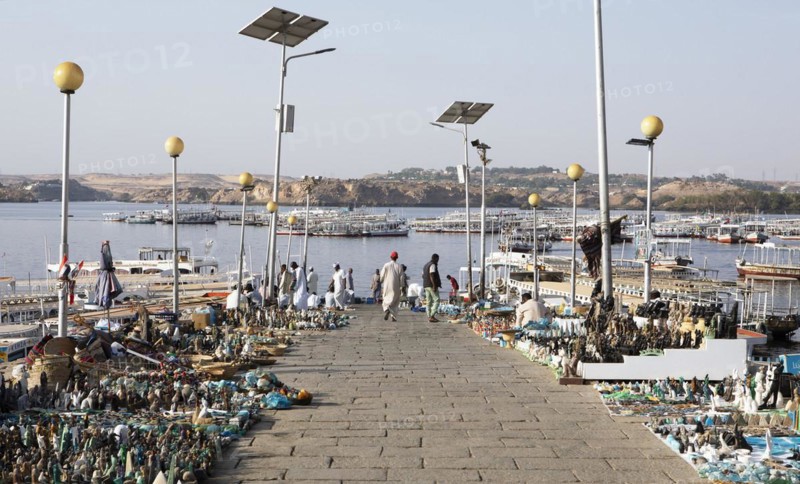 Souvenir stalls on the banks of the Nile