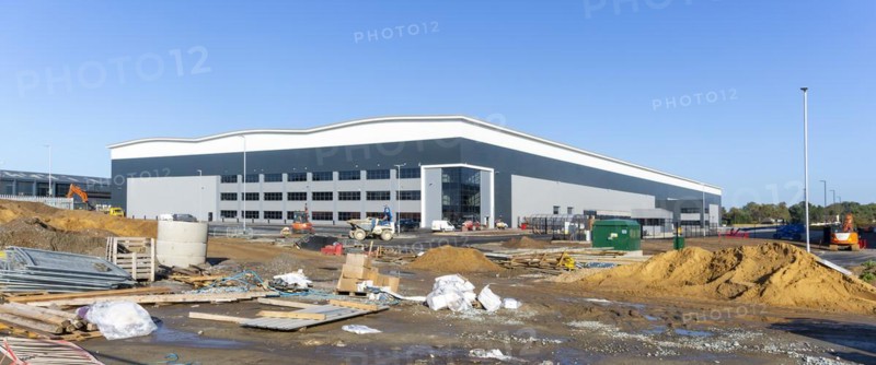 Construction site large warehouse building