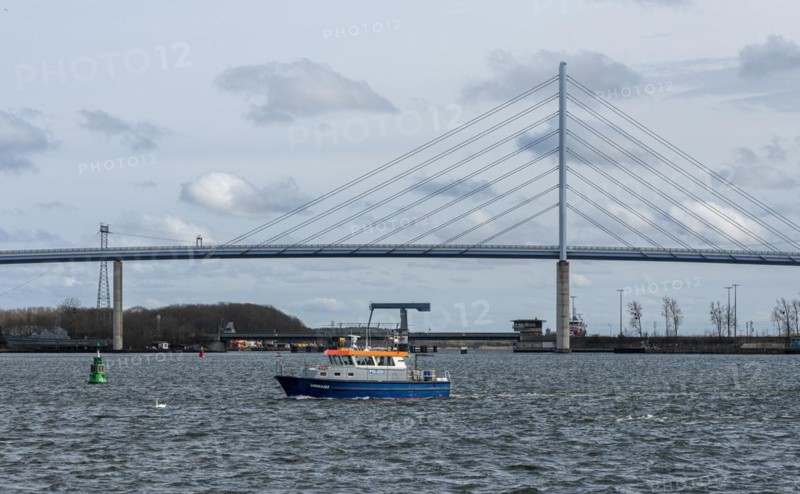 Police boat at the Strelasund crossing in Ruegen