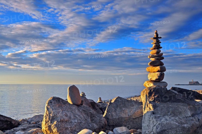 Stone monument on the shore of Lake Constance