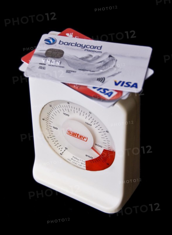Credit cards on scales