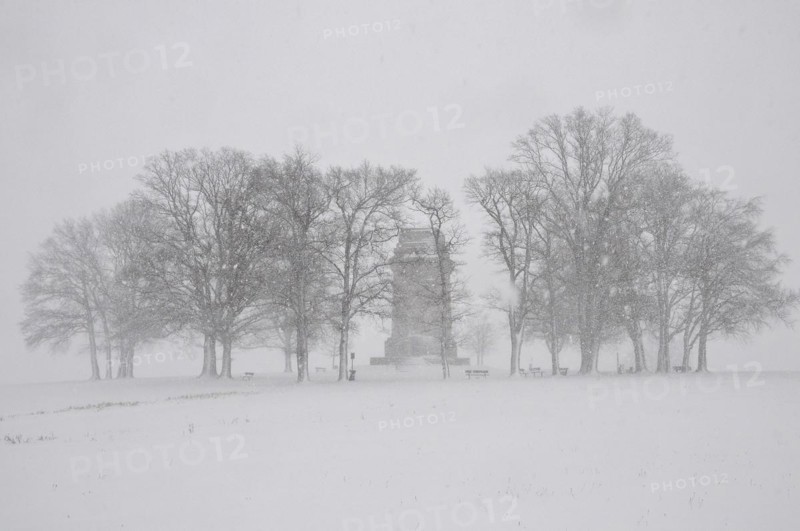 Bismarck Tower near Augsburg in winter