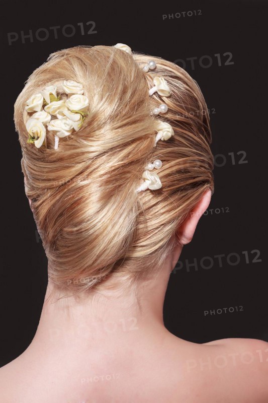 View from the back of a woman