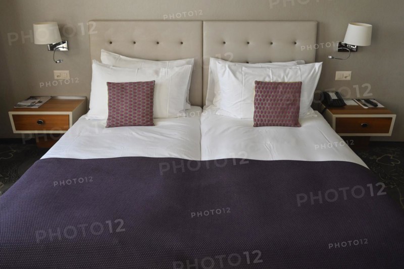 Hotel room double bed