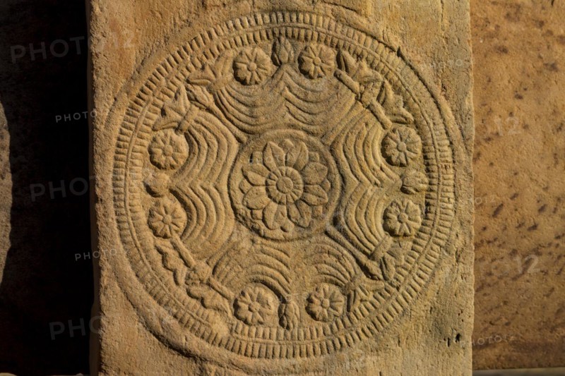 A carved medallion