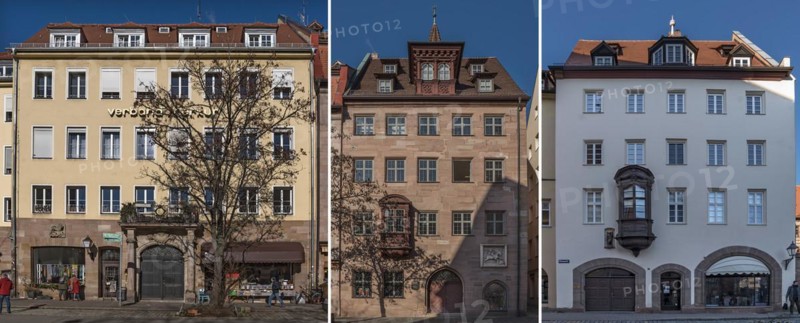 Historic houses with house signs