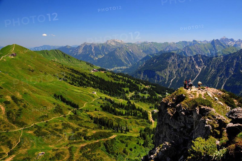 View from the summit of the Kanzelwand to the Oberstdorf mountains