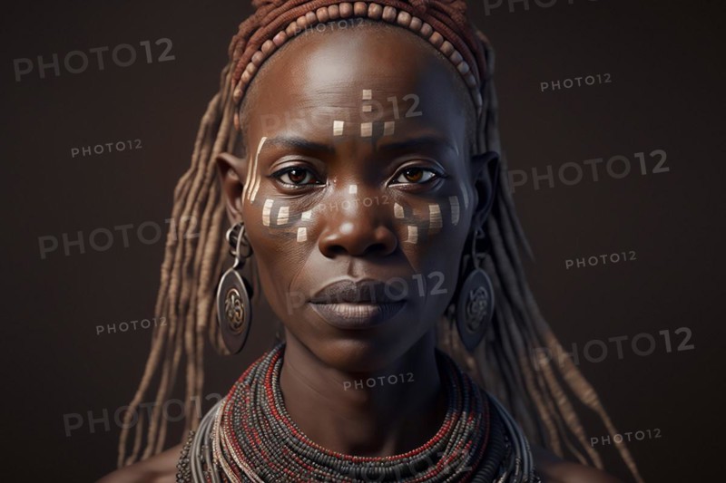 Portrait of woman from Dogon tribe