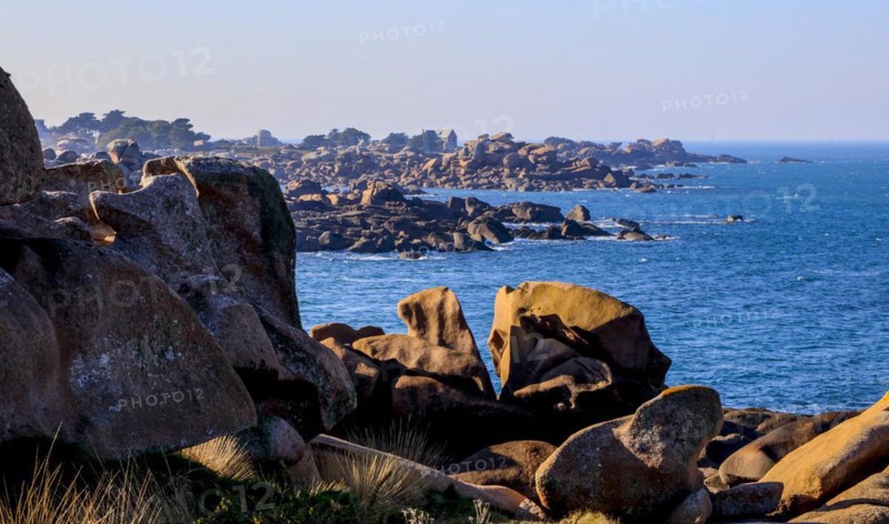 Rocky coast around the Phare de Mean Ruz lighthouse