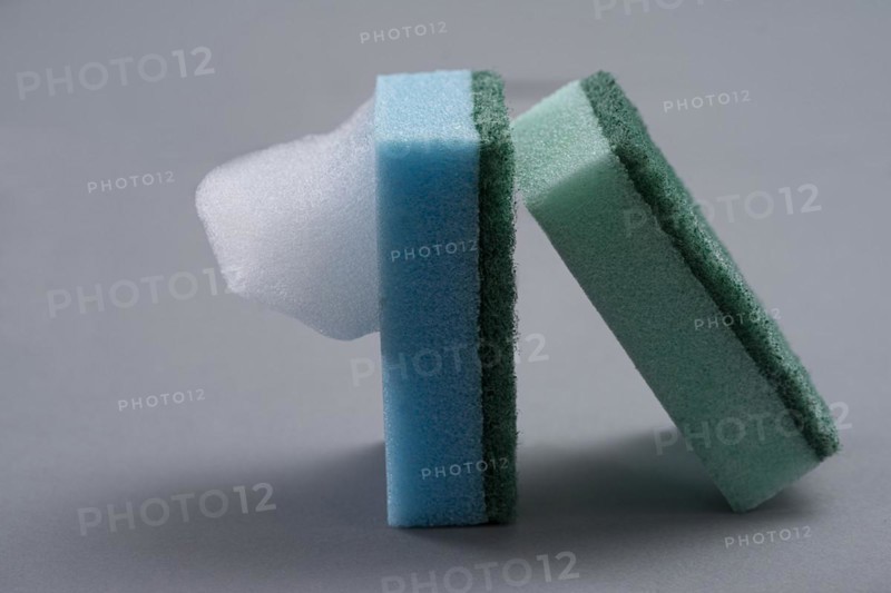 Two cleaning sponges with foam