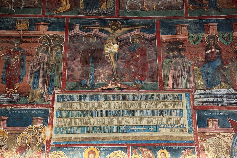 Frescoes on the exterior wall