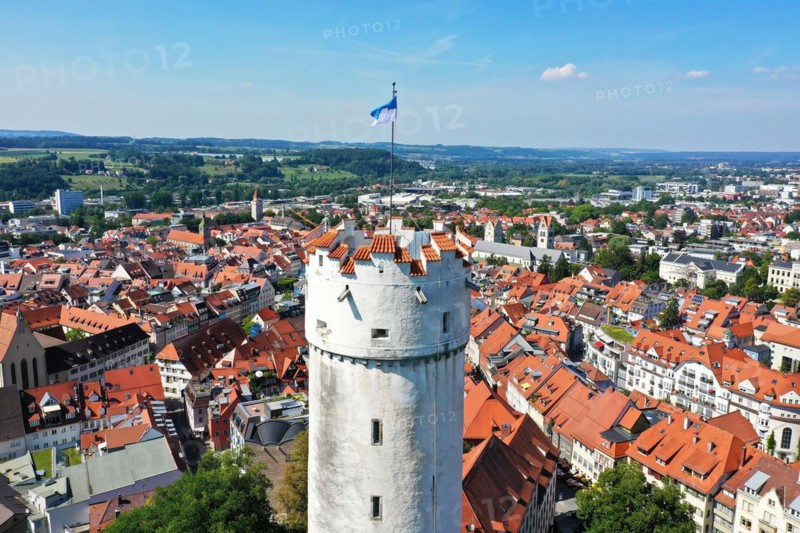 Aerial view of the flour sack in Ravensburg is a historical sight of the city of Ravensburg. Ravensburg