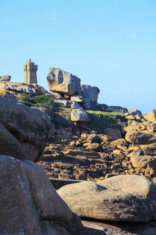Rocky coast around the Phare de Mean Ruz lighthouse
