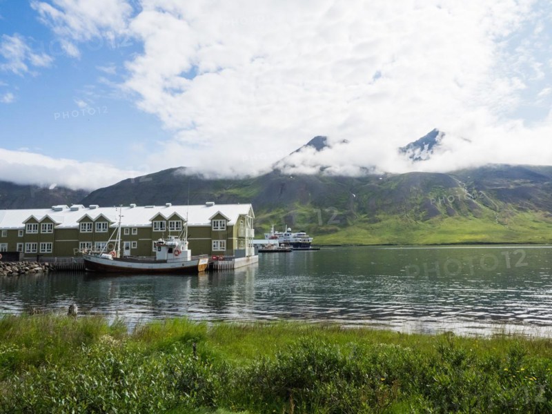Wooden houses and fishing boats in the harbour