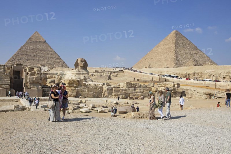 Visitors at the Sphinx and the Pyramids