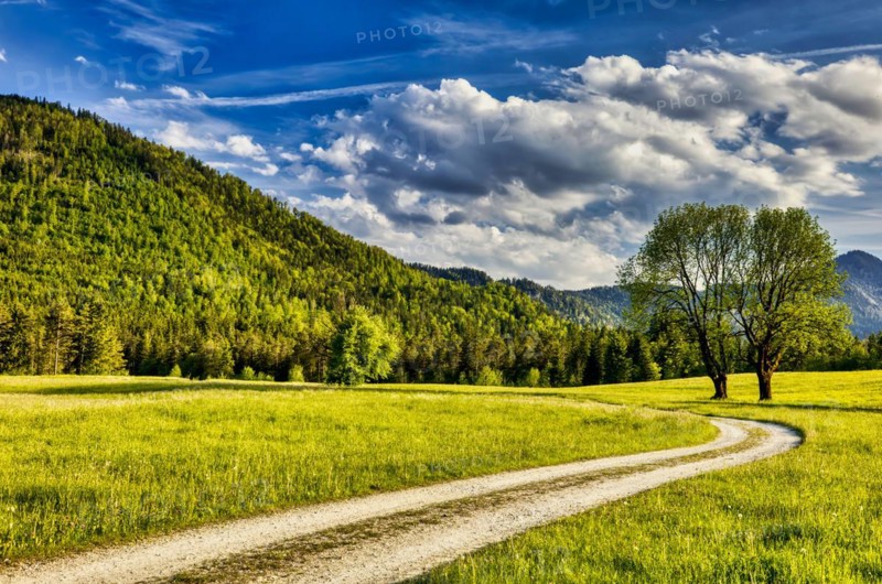 Jachental with a view of the Bavarian Pre-Alps
