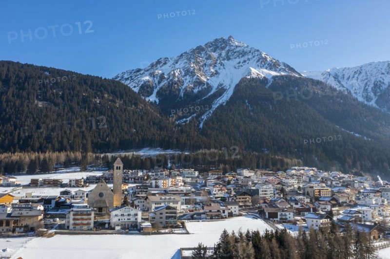 Reschen on the Reschen Pass in winter