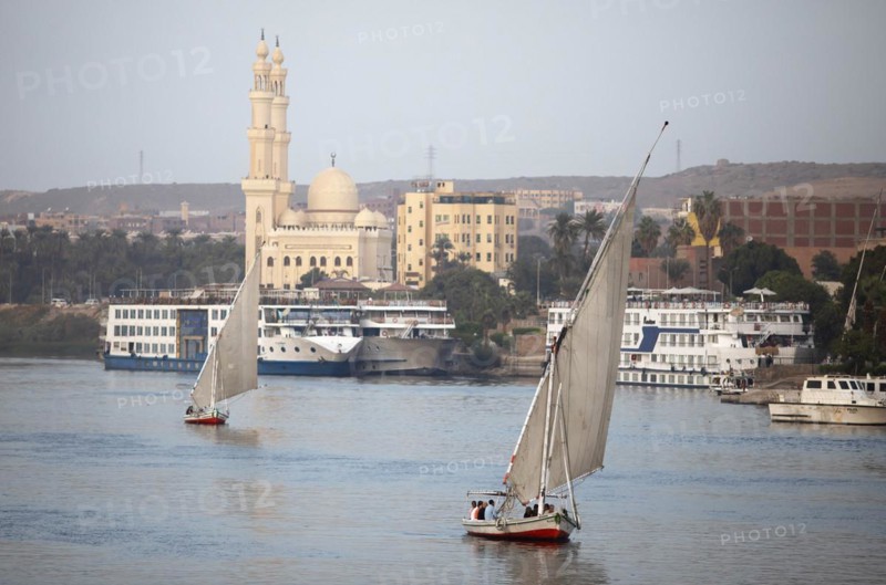 Feluccas or traditional sailing boats on the Nile