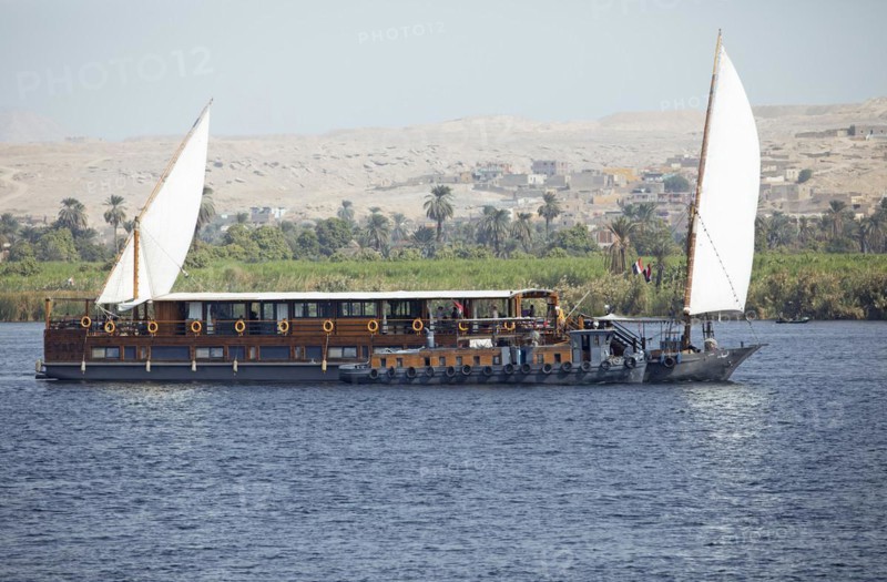 Traditional river cruise ship on the Nile